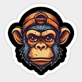 Chimpanzee monkey hipster Sticker
